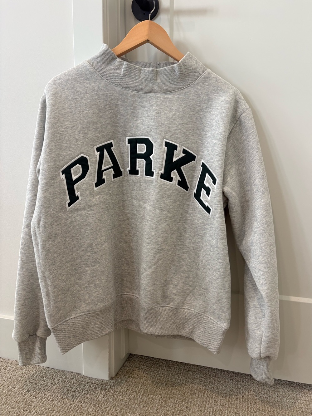 BRAND NEW Parke Grey/Forest Green Varsity Mockneck